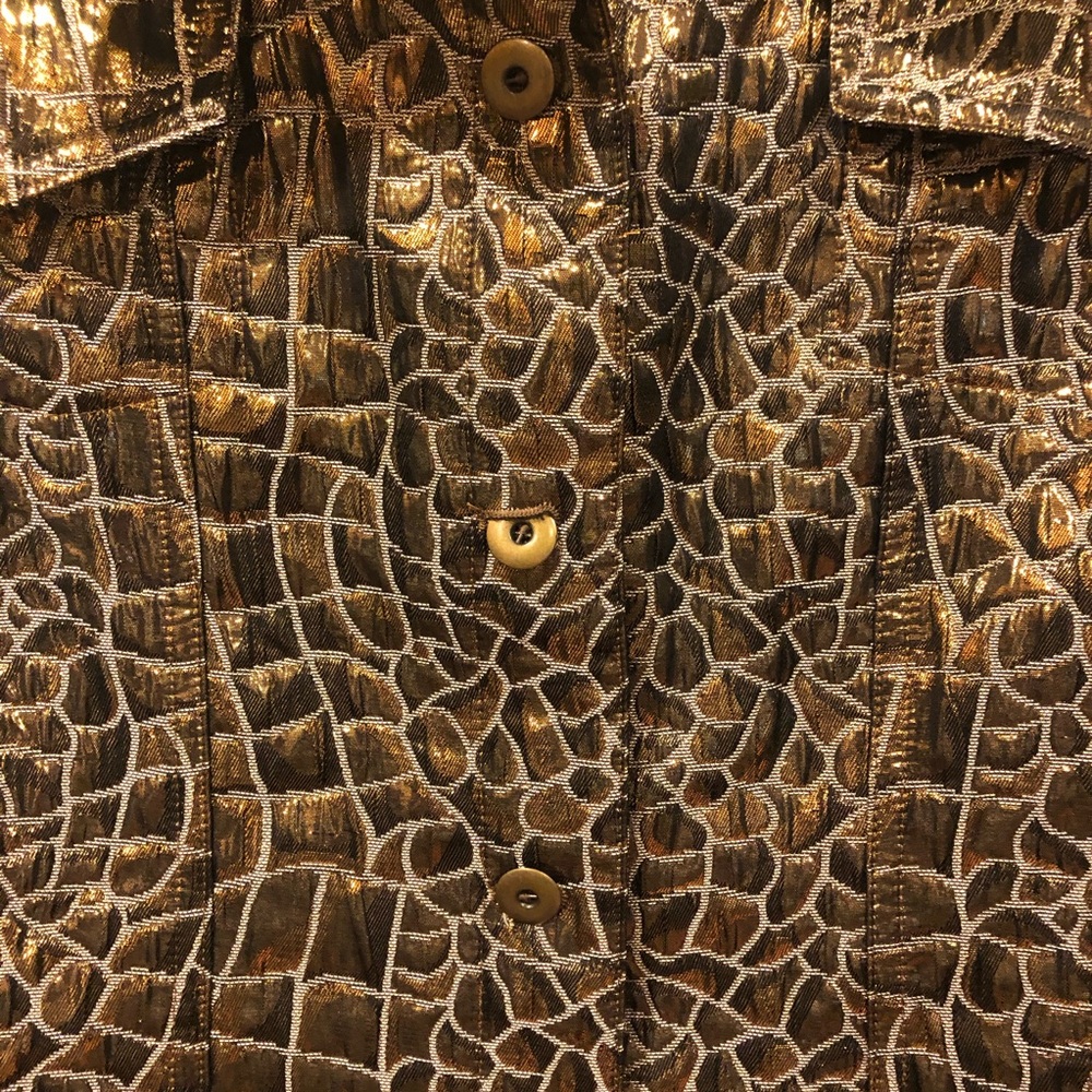 Ruby Rd. Gold Giraffe Print Blazer Size 16 - Picture 2 of 8